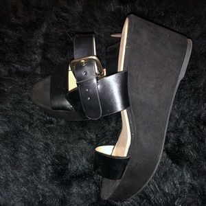 Black Platform/Wedge Sandals Sz8
